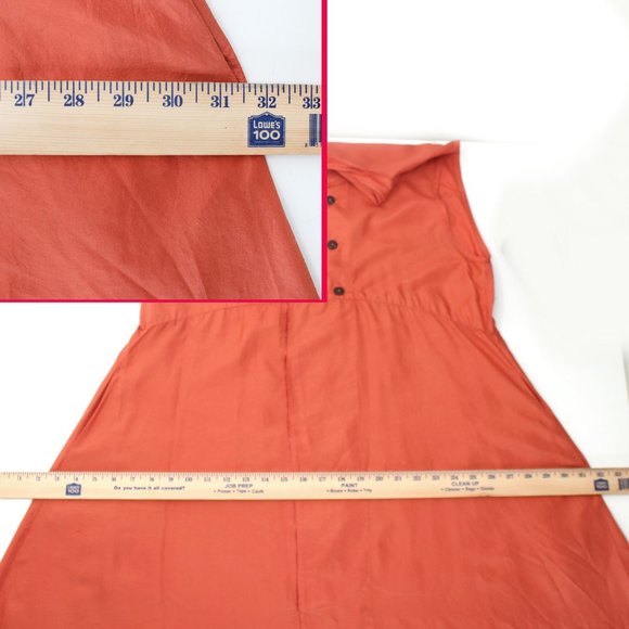 J Morgan Puett Silk Duster Pumpkin Orange Double Breasted Shack Inc. Dress M - Picture 13 of 16